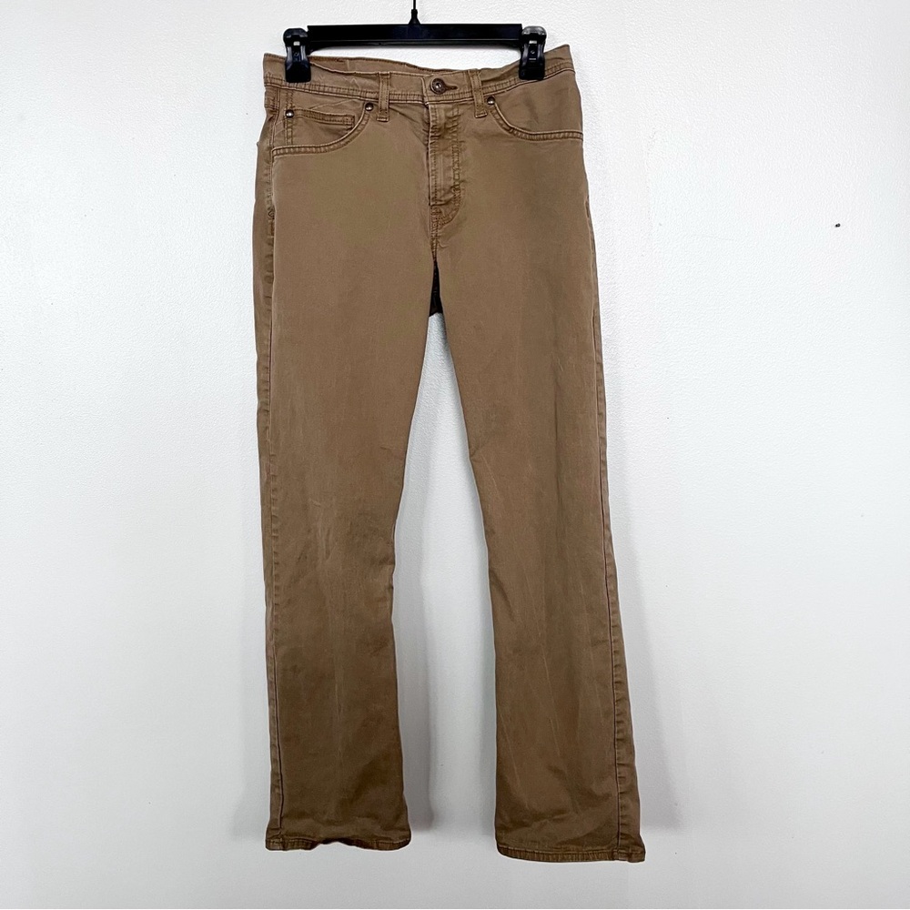 Wrangler Jeans Mens 30x30 Cowboy Straight Fit Western Workwear Tan Khaki Brown
